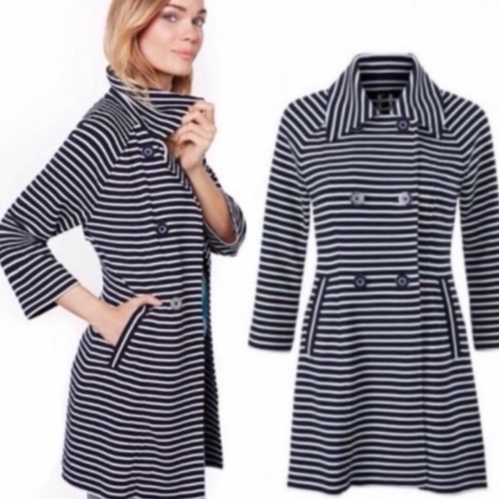 Like New Cabi Maritime Trench Blazer Coat Striped Jacket Small